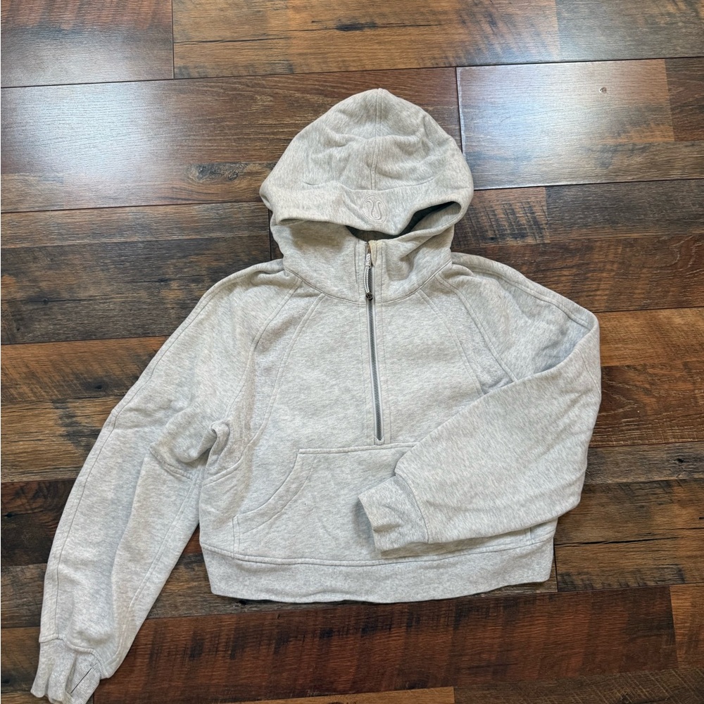 Lululemon Scuba Half-Zip Hoodie in Heathered Light Grey